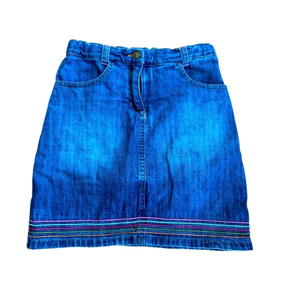 Gymboree Blue Denim Jean Skort Skirt Girls 7 Adjustable waistband-Cutie - Picture 1 of 5